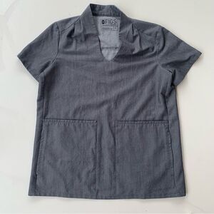 Figs Womens S Banepa Oversized four Pockets ScrubTop heather Gray PO#1286